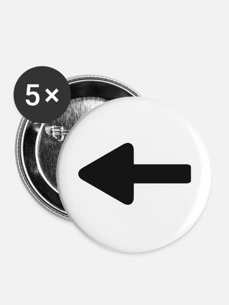 pfeil - Buttons groß 56 mm (5er Pack) - Weiß
