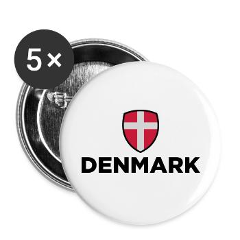 Drapeau national du Danemark - Lot de 5 grands badges (56 mm) - blanc - Devant