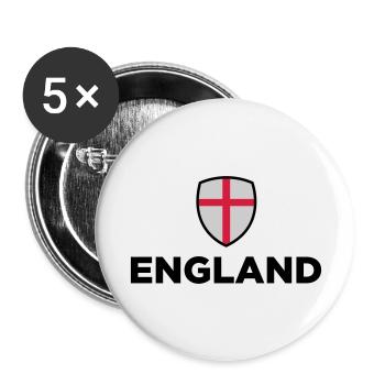 Nationalflagge von England - Buttons groß 56 mm (5er Pack) - Weiß - Vorne