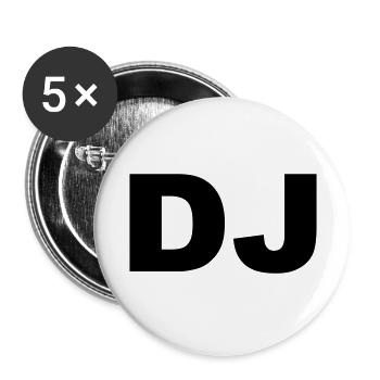 DJ - Buttons groß 56 mm (5er Pack) - Weiß - Vorne