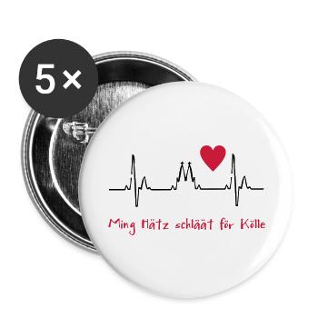 cologne - Lot de 5 grands badges (56 mm) - blanc - Devant