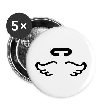 symbole de Ange - Lot de 5 grands badges (56 mm) - blanc - Devant