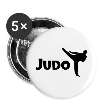judo - Buttons groß 56 mm (5er Pack) - Weiß - Vorne