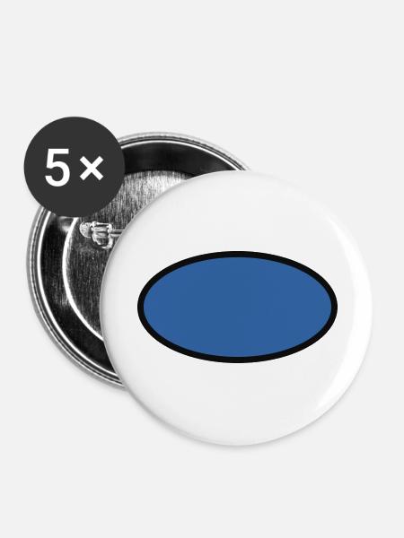 Oval (fertigen) - Buttons groß 56 mm (5er Pack) - Weiß