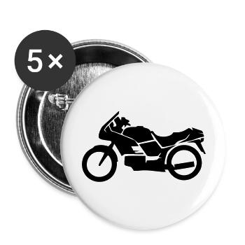 Motorrad, Motorräder - Buttons groß 56 mm (5er Pack) - Weiß - Vorne