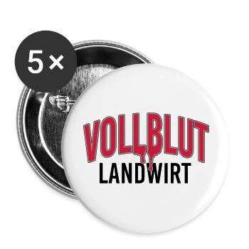 Vollblut Landwirt - Buttons groß 56 mm (5er Pack) - Weiß - Vorne