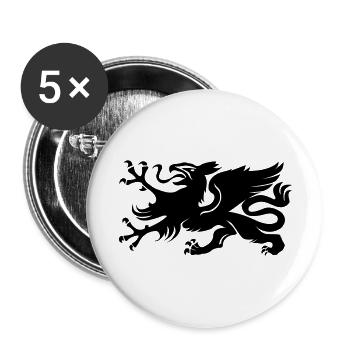 Wappen Rostock Greif - Buttons groß 56 mm (5er Pack) - Weiß - Vorne