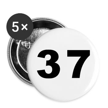 Number - 37 – Thirty Seven - Buttons large 2.2''/56 mm (5-pack) - white - Front