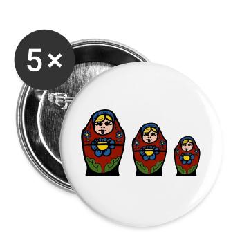matryoshka - Buttons large 2.2''/56 mm (5-pack) - white - Front