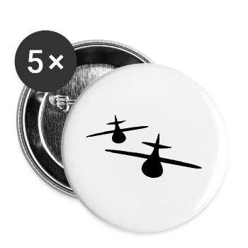 Deux avions - Lot de 5 grands badges (56 mm) - blanc - Devant