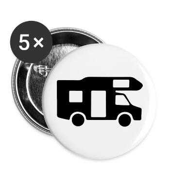 Camper - Buttons groß 56 mm (5er Pack) - Weiß - Vorne