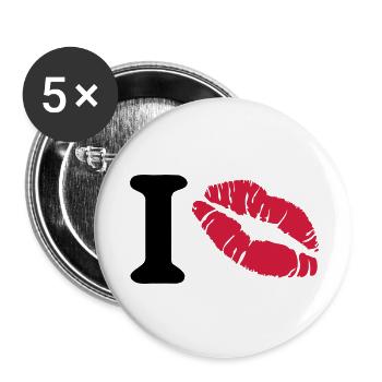i love - Buttons groß 56 mm (5er Pack) - Weiß - Vorne