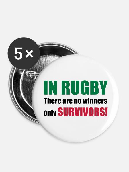 rugby - Buttons large 2.2''/56 mm (5-pack) - white