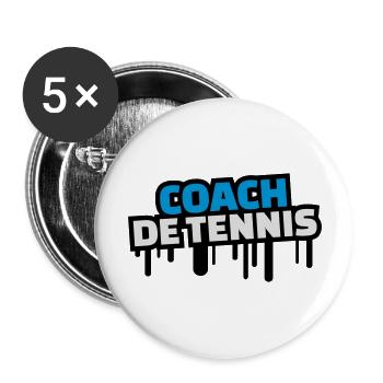coach de tennis - Lot de 5 grands badges (56 mm) - blanc - Devant