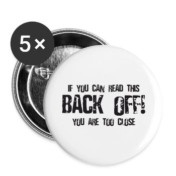 Back Off! - Buttons large 2.2''/56 mm (5-pack) - white - Front