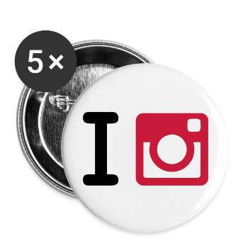 I Instagram + Yours (I Heart NewYork Style) - Buttons large 2.2''/56 mm (5-pack) - white - Front