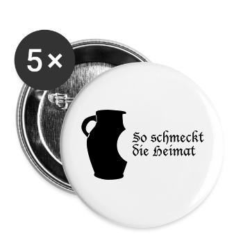 Bembel - So schmeckt Heimat - Buttons groß 56 mm (5er Pack) - Weiß - Vorne