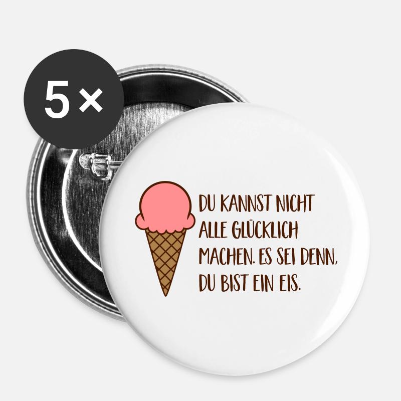 Eis - Buttons groß 56 mm (5er Pack) - Weiß