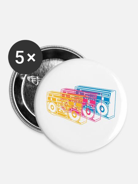 Radio - Buttons groß 56 mm (5er Pack) - Weiß