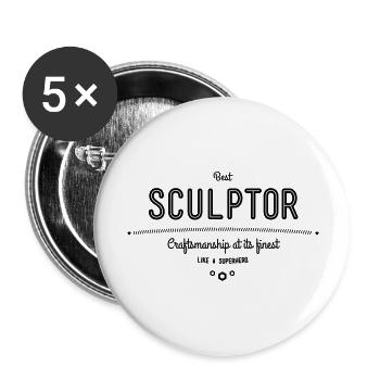 Best sculptor - craftsmanship at its finest - Buttons large 2.2''/56 mm (5-pack) - white - Front