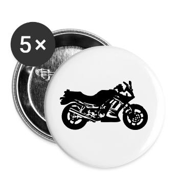 Motorrad , Ninja , Japan , Rennmaschine , (25) - Buttons groß 56 mm (5er Pack) - Weiß - Vorne
