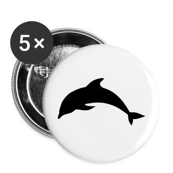 Dolphin Animal Sea - Buttons large 2.2''/56 mm (5-pack) - white - Front