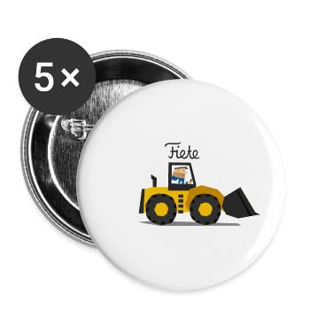 Bagger - Buttons groß 56 mm (5er Pack) - Weiß - Vorne