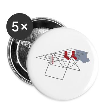 Wäsche - Buttons groß 56 mm (5er Pack) - Weiß - Vorne