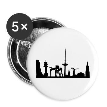 skyline kiel - Buttons groß 56 mm (5er Pack) - Weiß - Vorne