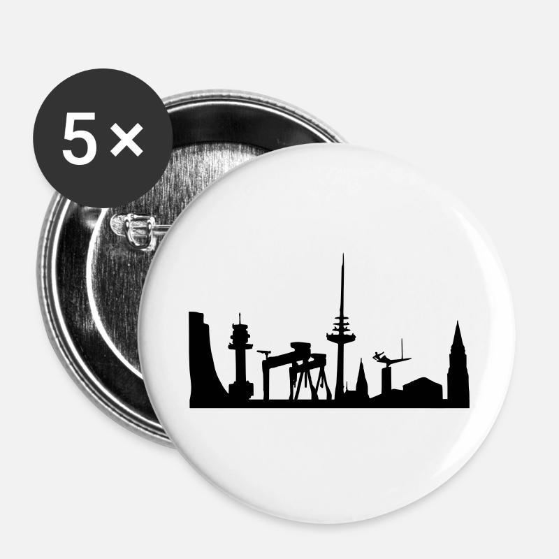 skyline keel - Buttons large 2.2''/56 mm (5-pack) - white