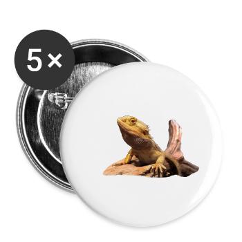 Bartagame - Buttons groß 56 mm (5er Pack) - Weiß - Vorne