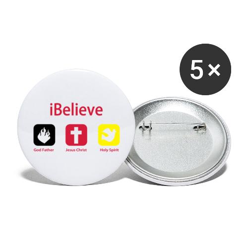 iBelieve - Jesus Shirt (UK) - Buttons groß 56 mm (5er Pack)