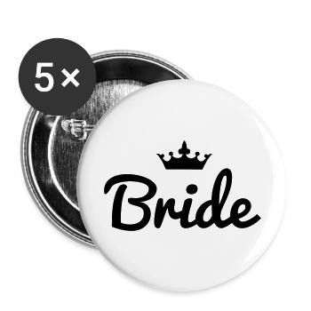 Bride Crown - Buttons groß 56 mm (5er Pack) - Weiß - Vorne