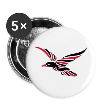 Tribal Rabe 2c - Buttons groß 56 mm (5er Pack) - Weiß - Vorne