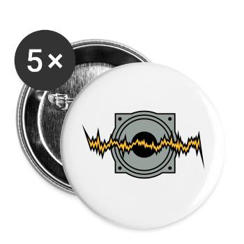 woofer bass techno beat box hip hop music sound - Buttons large 2.2''/56 mm (5-pack) - white - Front