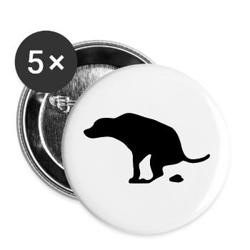 Chien - Lot de 5 grands badges (56 mm) - blanc - Devant