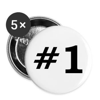 Number One - Buttons large 2.2''/56 mm (5-pack) - white - Front