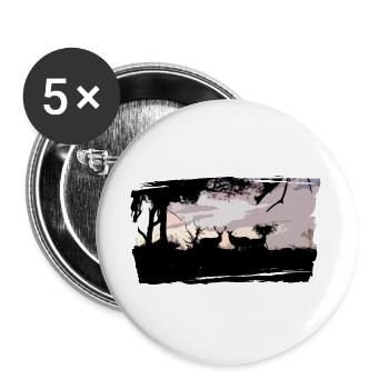 Maßgeschneiderte Hirsch- & Brech-Shirt - Buttons groß 56 mm (5er Pack) - Weiß - Vorne