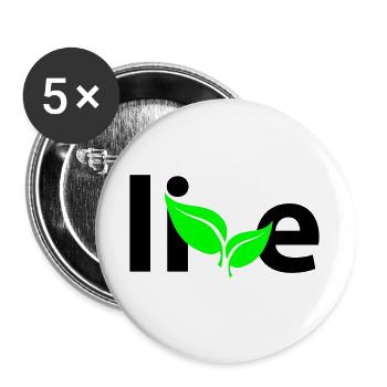 Live - Buttons groß 56 mm (5er Pack) - Weiß - Vorne