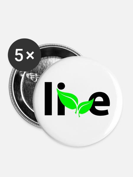 Live - Buttons groß 56 mm (5er Pack) - Weiß