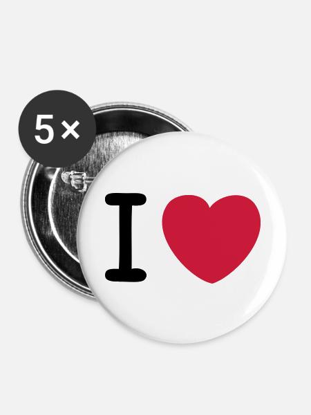 I love Original - Buttons groß 56 mm (5er Pack) - Weiß