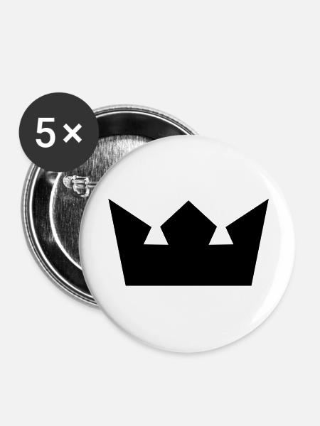 krone - Buttons groß 56 mm (5er Pack) - Weiß