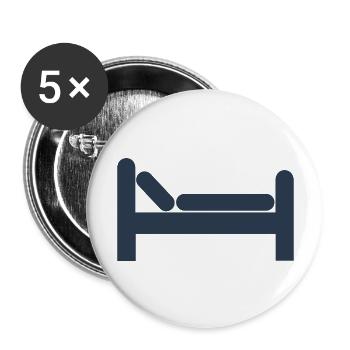 bett bed schlafen schlafzimmer sleeping room17 - Buttons groß 56 mm (5er Pack) - Weiß - Vorne
