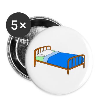 bett bed schlafen schlafzimmer sleeping room35 - Buttons groß 56 mm (5er Pack) - Weiß - Vorne