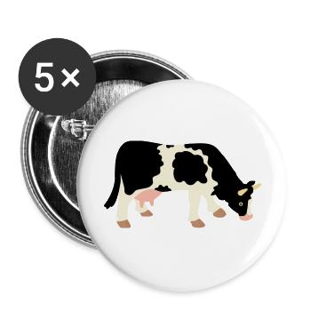 Kuh - Buttons groß 56 mm (5er Pack) - Weiß - Vorne