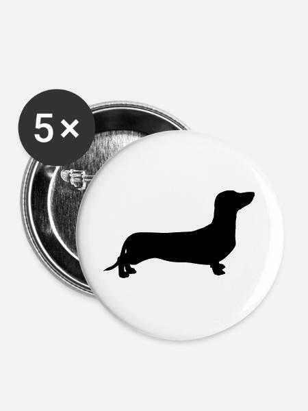 Dachshund - Buttons large 2.2''/56 mm (5-pack) - white