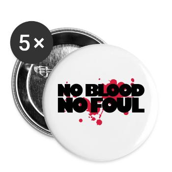 No Blood No Foul - Lot de 5 grands badges (56 mm) - blanc - Devant