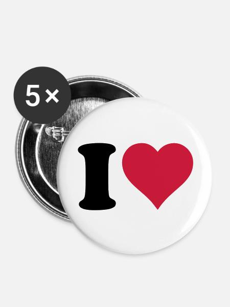 I_love - Buttons large 2.2''/56 mm (5-pack) - white