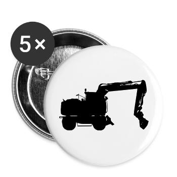 Bagger - Buttons groß 56 mm (5er Pack) - Weiß - Vorne