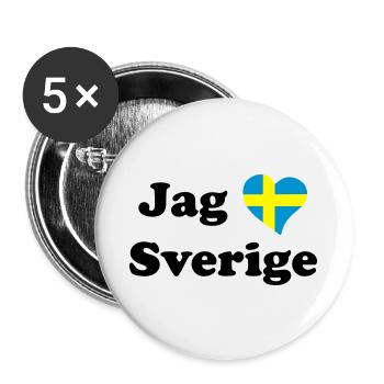 I love Sweden - Buttons large 2.2''/56 mm (5-pack) - white - Front